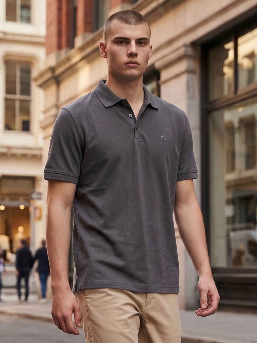 Calvin Klein Collection Khaki Polo Shirt
